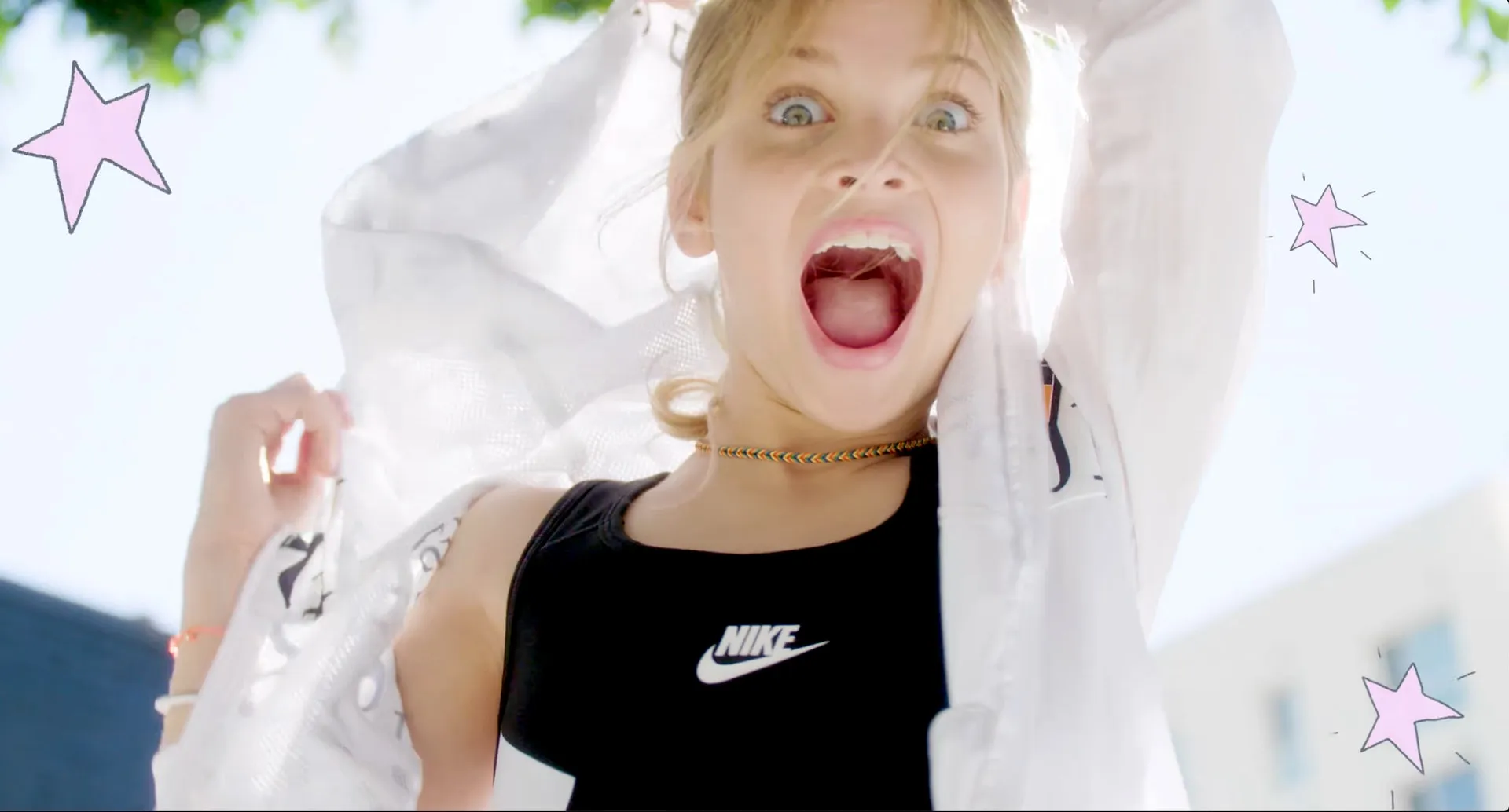 Still from the vertical Nike commercial Retail Billboard, edited by Tyler Cherman.